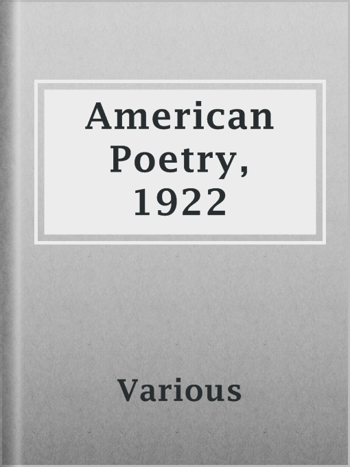 Cover of American Poetry, 1922